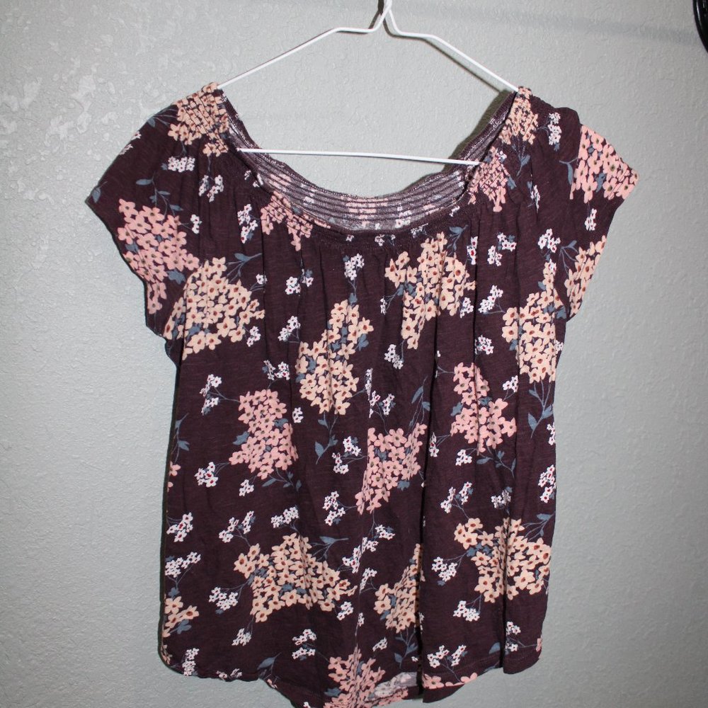 Loft Outlet Floral Print Off the Shoulder Top - Size S
